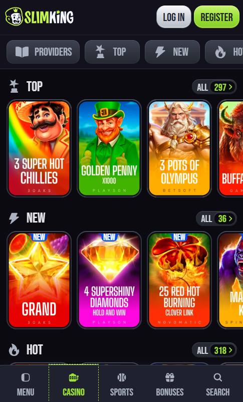 Slim King Casino mobile